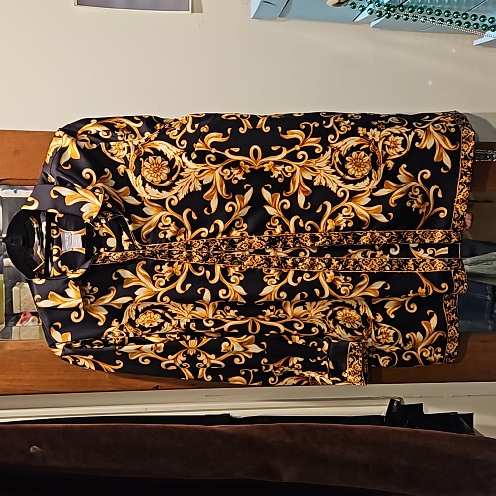 Chico's Gold & Black Floral Blouse 2